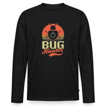 Computer Programmierung Bug Hunter - Männer Premium Bio Langarmshirt - Schwarz - Vorne - Nico (187cm)