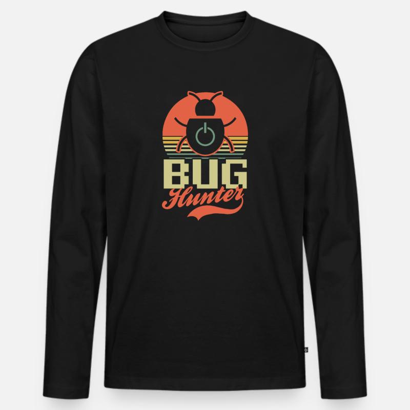 Computer Programmierung Bug Hunter - Männer Premium Bio Langarmshirt - Schwarz