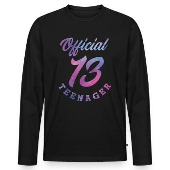 13th Birthday Girl Teen Teen - Men's Premium Organic Long Sleeve Shirt - black - Front - Nico (187cm)