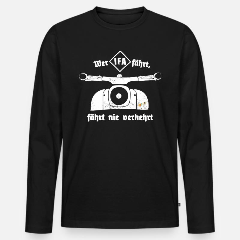 Schwalbe - Ostalgie - IFA - DDR - Moped - Männer Premium Bio Langarmshirt - Schwarz