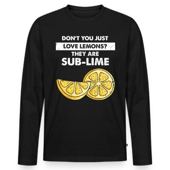 Limonade Limonade Limonade Limonade Stand Design - T-shirt manches longues Premium bio Homme - noir - Devant - Nico (187cm)