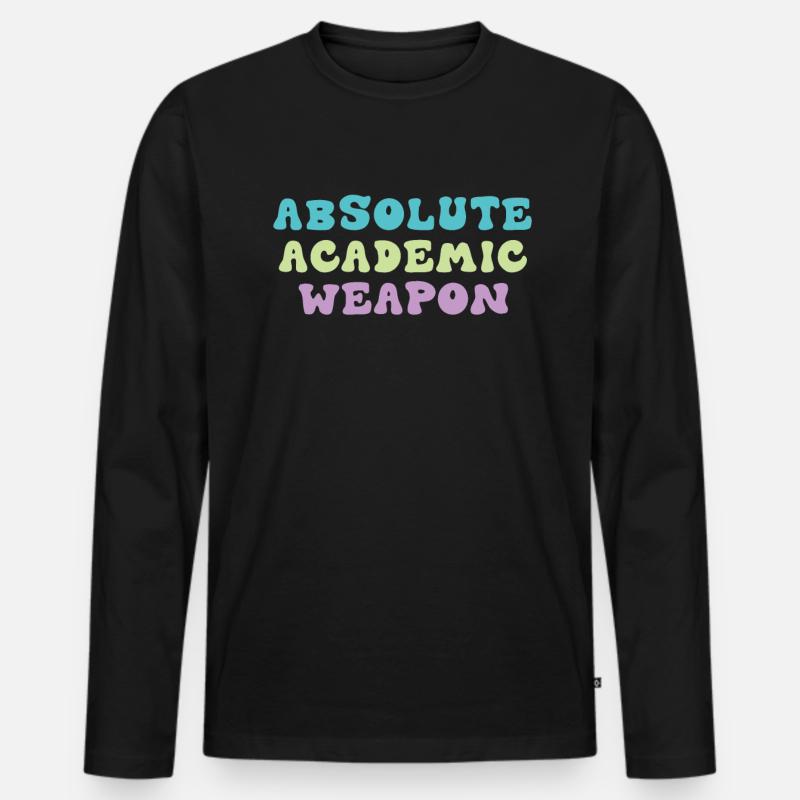 Studenten Absolute Academic Weapon - Männer Premium Bio Langarmshirt - Schwarz