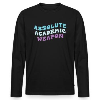 Studenten Absolute Academic Weapon - Männer Premium Bio Langarmshirt - Schwarz - Vorne - Nico (187cm)