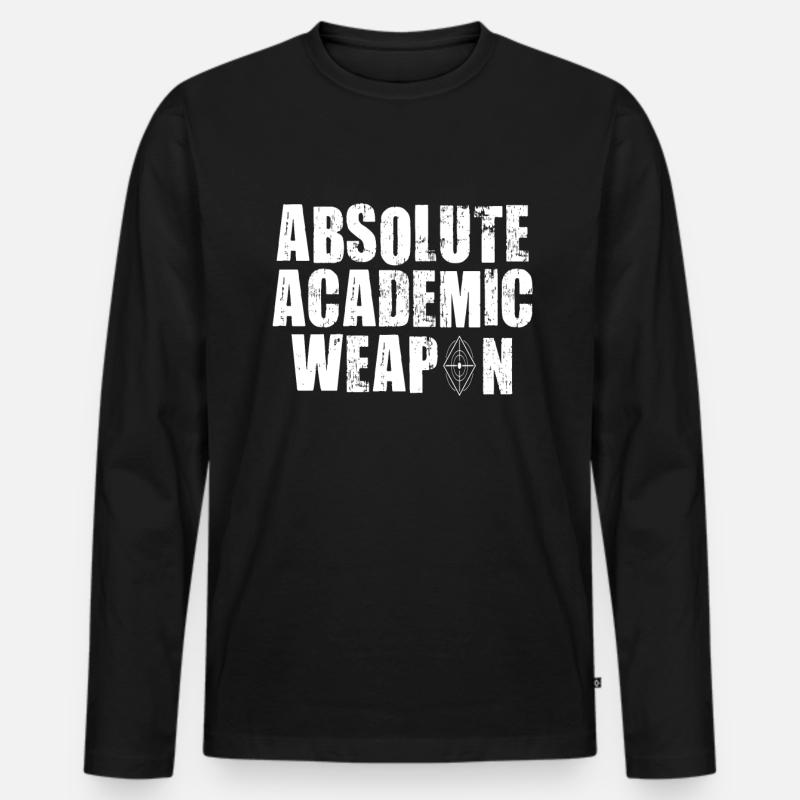 Studenten Absolute Academic Weapon - Männer Premium Bio Langarmshirt - Schwarz