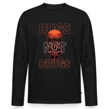 Hugs instead of drugs - Men's Premium Organic Long Sleeve Shirt - black - Front - Nico (187cm)