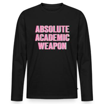 Studenten Absolute Academic Weapon - Männer Premium Bio Langarmshirt - Schwarz - Vorne - Nico (187cm)
