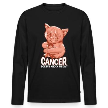 Krebs Besiegt Gebärmutterkrebs Nicht - Männer Premium Bio Langarmshirt - Schwarz - Vorne - Nico (187cm)