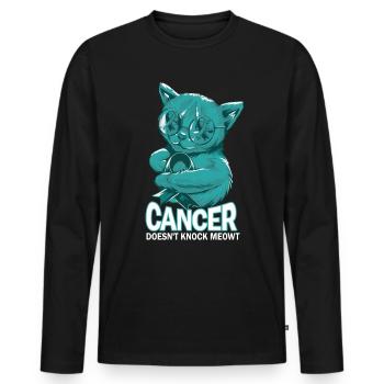 Cancer doesn't hit cervical cancer - Men's Premium Organic Long Sleeve Shirt - black - Front - Nico (187cm)