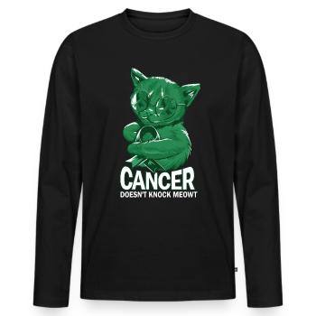 Cancer does not defeat liver cancer - Men's Premium Organic Long Sleeve Shirt - black - Front - Nico (187cm)
