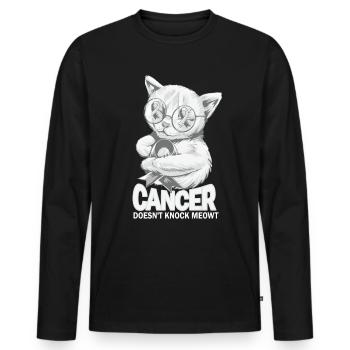 Krebs Besiegt Lungenkrebs Nicht - Männer Premium Bio Langarmshirt - Schwarz - Vorne - Nico (187cm)
