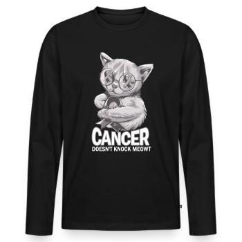 Cancer does not defeat brain cancer - Men's Premium Organic Long Sleeve Shirt - black - Front - Nico (187cm)