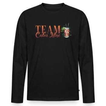 Team Cuba Libre Cocktail Bartender - Men's Premium Organic Long Sleeve Shirt - black - Front - Nico (187cm)