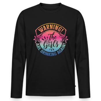 Avertissement Les filles boivent à nouveau - T-shirt manches longues Premium bio Homme - noir - Devant - Nico (187cm)
