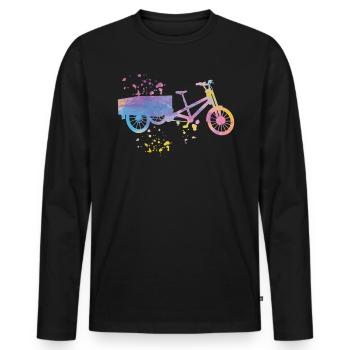 Heavy Duty Bike Cargo Bike Cargo Bike Cargo Bike - Men's Premium Organic Long Sleeve Shirt - black - Front - Nico (187cm)