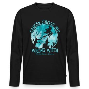 Cancer Has The False Witch Ovarian Cancer - Men's Premium Organic Long Sleeve Shirt - black - Front - Nico (187cm)