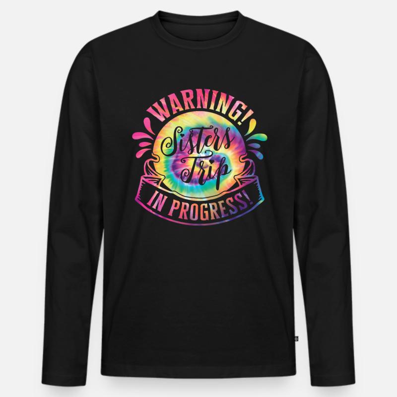 Warning Sisters Trip In Progress - Männer Premium Bio Langarmshirt - Schwarz
