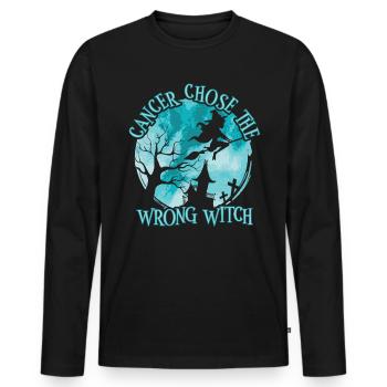 Cancer Has The False Witch Ovarian Cancer - Men's Premium Organic Long Sleeve Shirt - black - Front - Nico (187cm)
