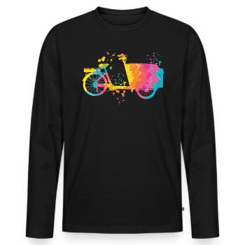 Heavy Duty Bike Cargo Bike Cargo Bike Cargo Bike - Men's Premium Organic Long Sleeve Shirt - black - Front - Nico (187cm)