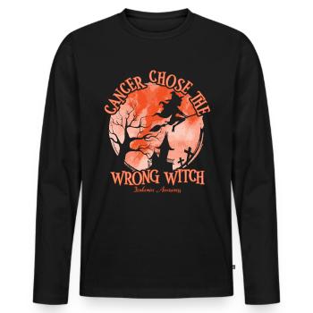 Cancer Witch Orange Leukemia Awareness - Men's Premium Organic Long Sleeve Shirt - black - Front - Nico (187cm)