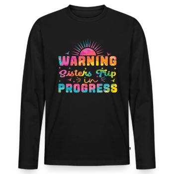 Warning Sisters Trip In Progress - Männer Premium Bio Langarmshirt - Schwarz - Vorne - Nico (187cm)