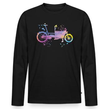 Heavy Duty Bike Cargo Bike Cargo Bike Cargo Bike - Men's Premium Organic Long Sleeve Shirt - black - Front - Nico (187cm)