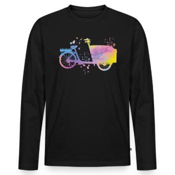 Heavy Duty Bike Cargo Bike Cargo Bike Cargo Bike - Men's Premium Organic Long Sleeve Shirt - black - Front - Nico (187cm)