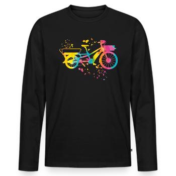 Heavy Duty Bike Cargo Bike Cargo Bike Cargo Bike - Men's Premium Organic Long Sleeve Shirt - black - Front - Nico (187cm)