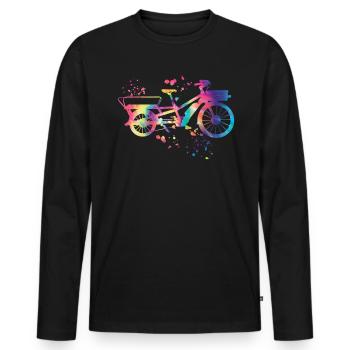 Heavy Duty Bike Cargo Bike Cargo Bike Cargo Bike - Men's Premium Organic Long Sleeve Shirt - black - Front - Nico (187cm)