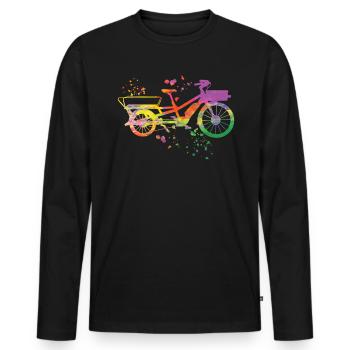 Heavy Duty Bike Cargo Bike Cargo Bike Cargo Bike - Men's Premium Organic Long Sleeve Shirt - black - Front - Nico (187cm)