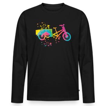 Heavy Duty Bike Cargo Bike Cargo Bike Cargo Bike - Men's Premium Organic Long Sleeve Shirt - black - Front - Nico (187cm)