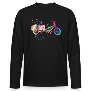 Heavy Duty Bike Cargo Bike Cargo Bike Cargo Bike - Men's Premium Organic Long Sleeve Shirt - black - Front - Nico (187cm)