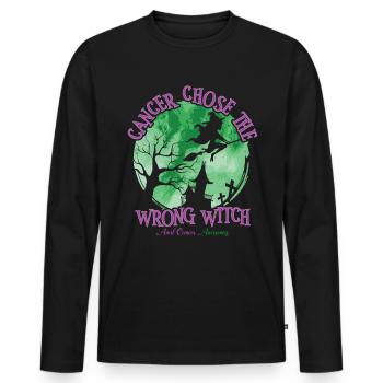 Cancer Witch Green Violet Anal Cancer - Men's Premium Organic Long Sleeve Shirt - black - Front - Nico (187cm)