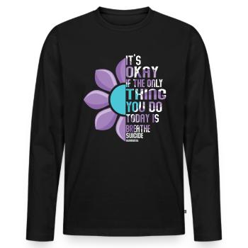 Suicide Prevention Awareness - Men's Premium Organic Long Sleeve Shirt - black - Front - Nico (187cm)