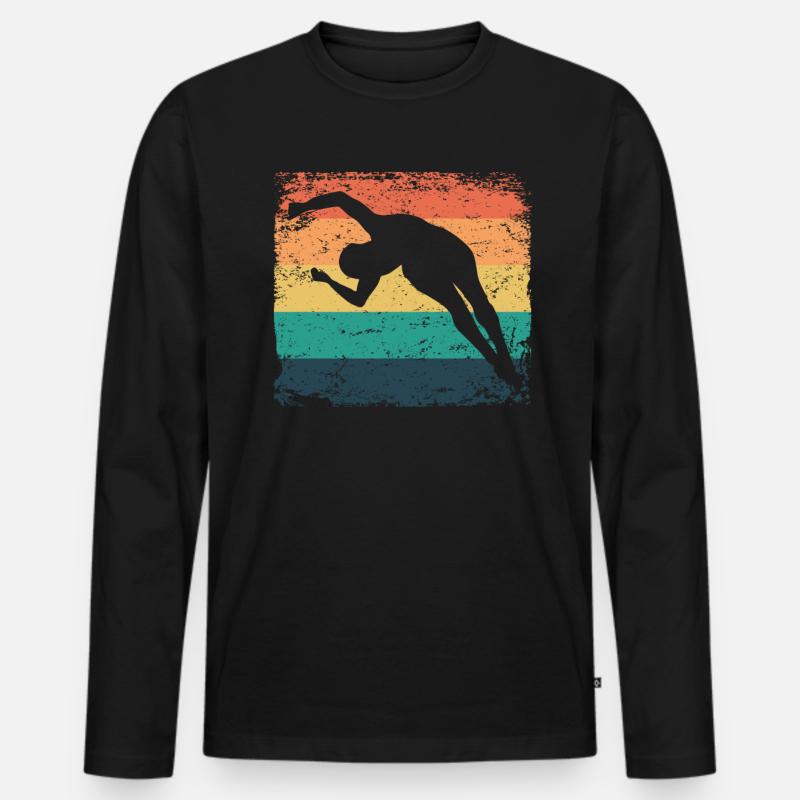 Turmspringen Kunstspringen Synchronspringen - Männer Premium Bio Langarmshirt - Schwarz