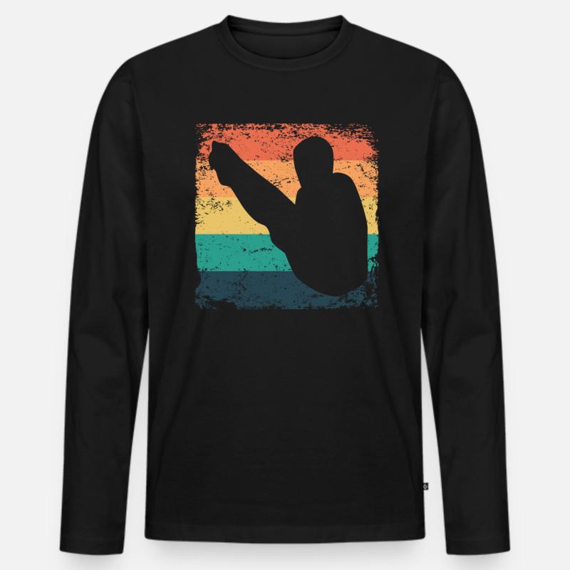 Turmspringen Kunstspringen Synchronspringen - Männer Premium Bio Langarmshirt - Schwarz
