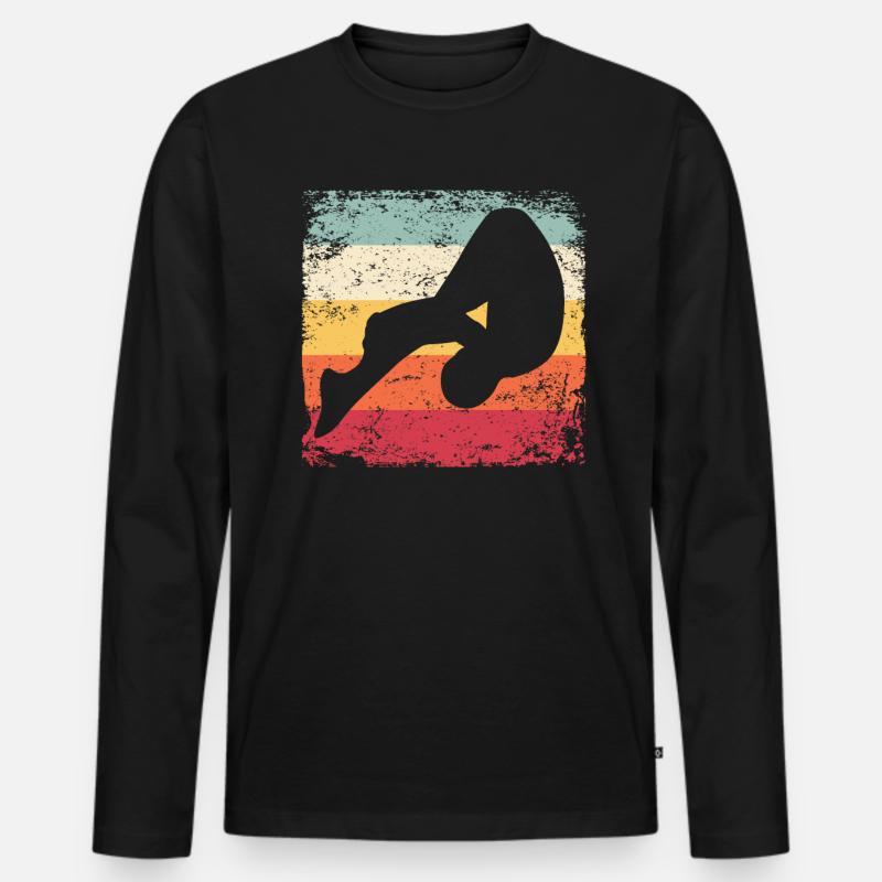 Synchronisierter Wassertaucher High Diver - Männer Premium Bio Langarmshirt - Schwarz