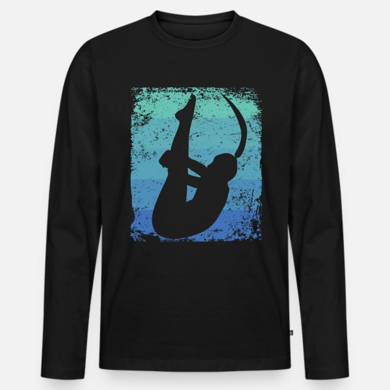 Synchronisierter Wassertaucher High Diver - Männer Premium Bio Langarmshirt - Schwarz