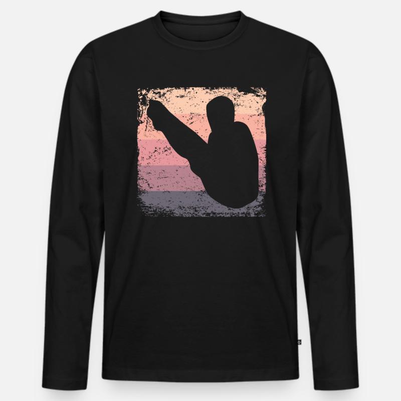 Synchronisierter Wassertaucher High Diver - Männer Premium Bio Langarmshirt - Schwarz