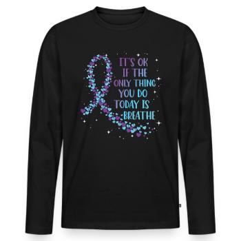 psychSensibilisation à la prévention du suicide - T-shirt manches longues Premium bio Homme - noir - Devant - Nico (187cm)
