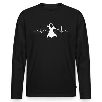Heartbeat Valse viennoise Danses de salon - T-shirt manches longues Premium bio Homme - noir - Devant - Nico (187cm)