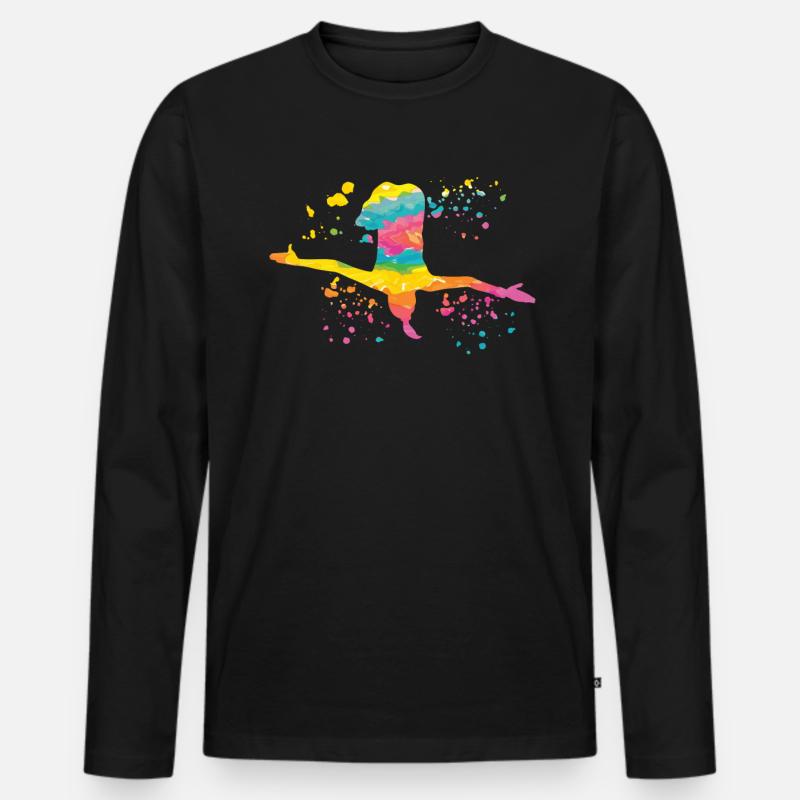 Hochtauchplattform -Design - Männer Premium Bio Langarmshirt - Schwarz