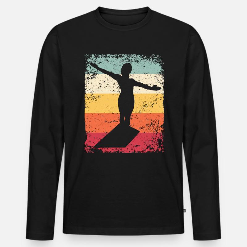 Turmspringen Kunstspringen Synchronspringen - Männer Premium Bio Langarmshirt - Schwarz