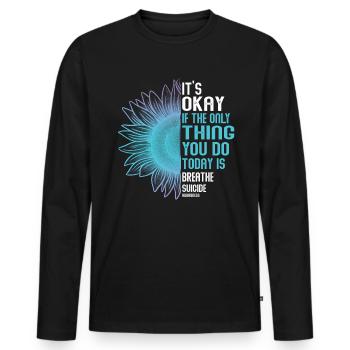 Sensibilisation à la prévention du suicide - T-shirt manches longues Premium bio Homme - noir - Devant - Nico (187cm)