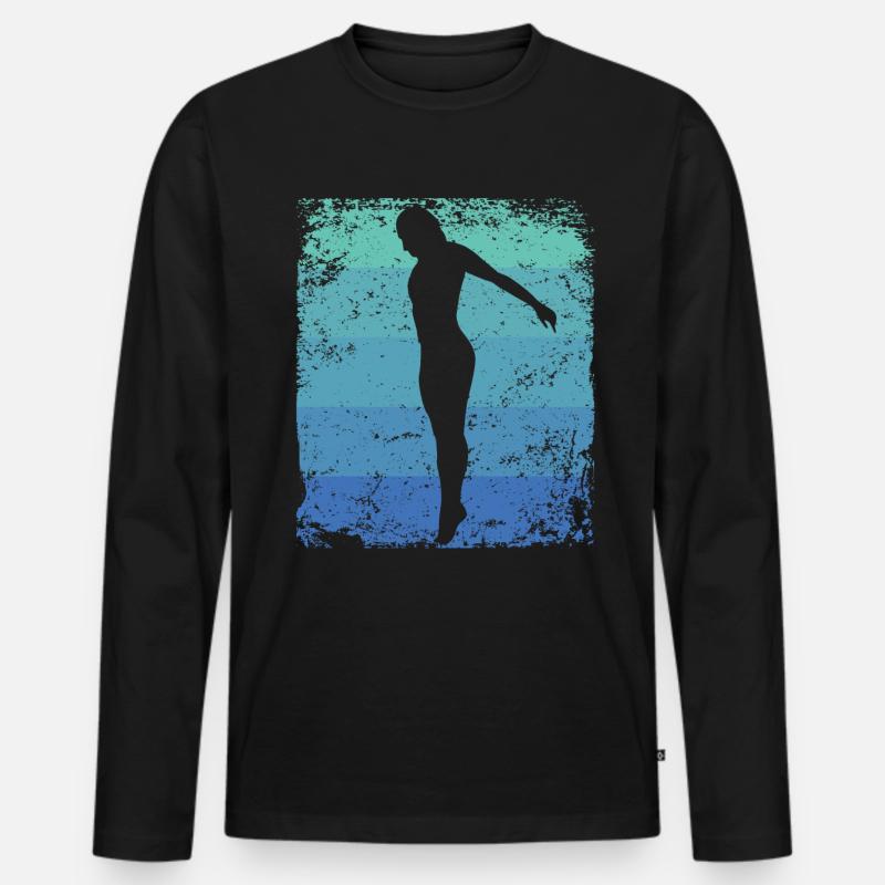 Turmspringen Kunstspringen Synchronspringen - Männer Premium Bio Langarmshirt - Schwarz