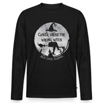 Cancer Witch Gray Brain Cancer - Men's Premium Organic Long Sleeve Shirt - black - Front - Nico (187cm)