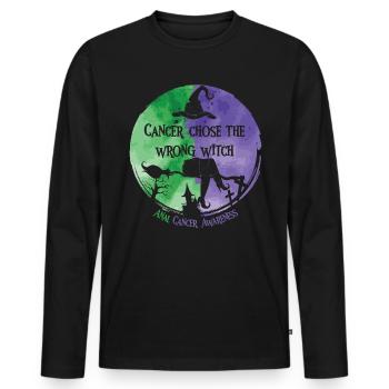 Cancer Witch Green Violet Anal Cancer - Men's Premium Organic Long Sleeve Shirt - black - Front - Nico (187cm)