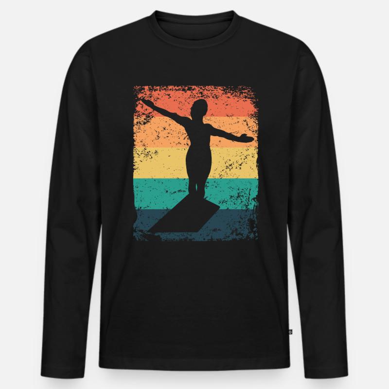 Turmspringen Kunstspringen Synchronspringen - Männer Premium Bio Langarmshirt - Schwarz