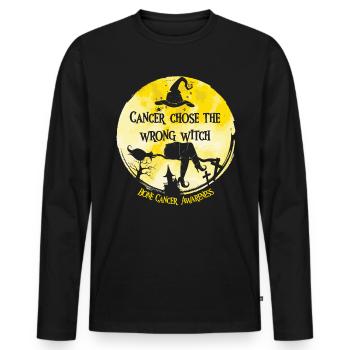Crabe Sorcière Jaune Os Cancer Awarenes - T-shirt manches longues Premium bio Homme - noir - Devant - Nico (187cm)