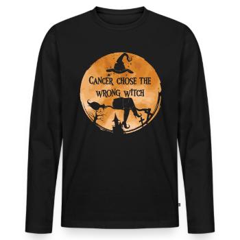 Cancer Chose The Wrong Witch Appendectomy - Men's Premium Organic Long Sleeve Shirt - black - Front - Nico (187cm)