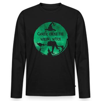 Cancer Witch Green Liver Cancer - Men's Premium Organic Long Sleeve Shirt - black - Front - Nico (187cm)